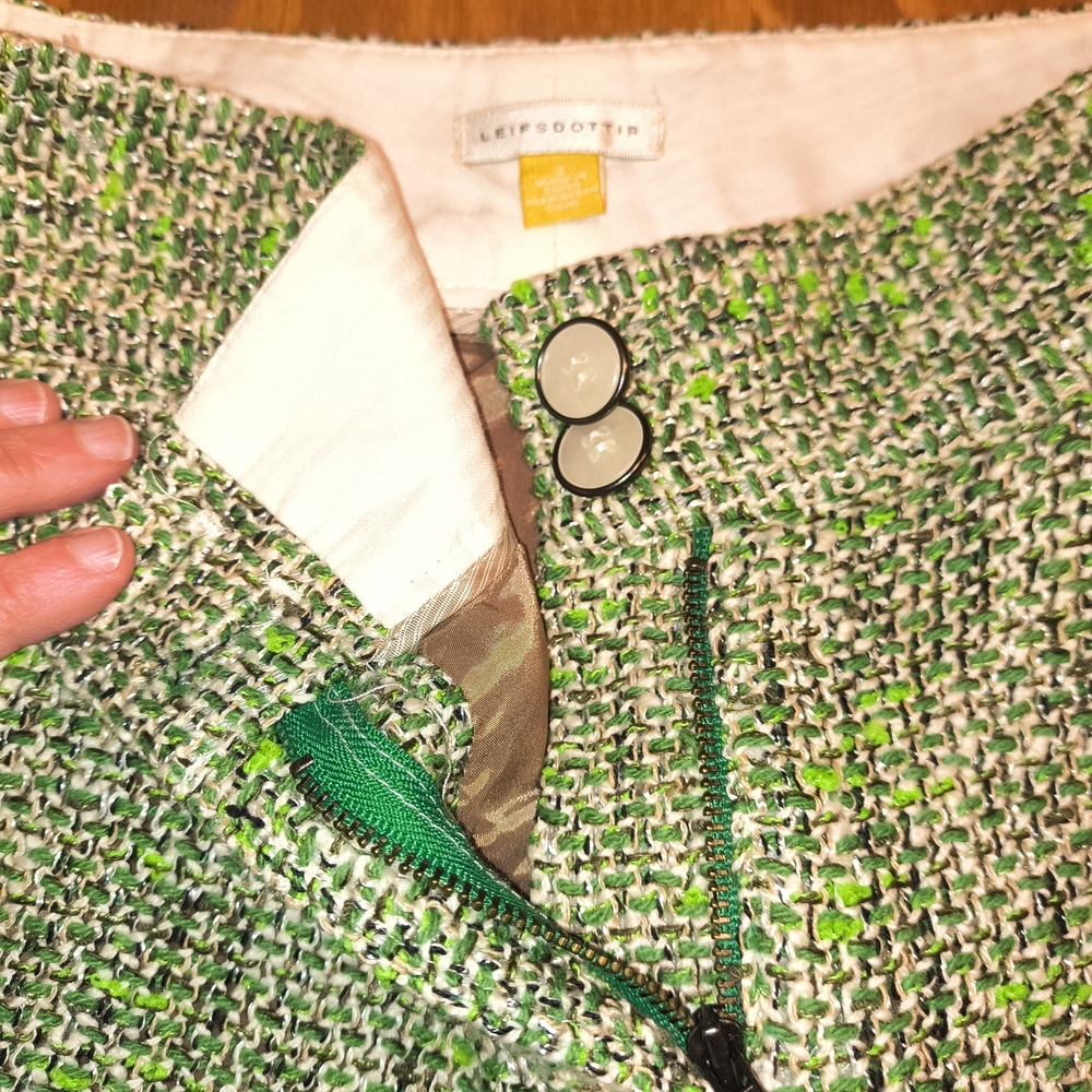 Anthropologie Leifsdottir Green Tweed Trousers